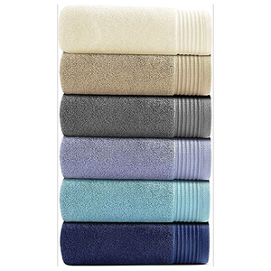 Solid Color Cotton <b>Bath</b> <b>Towel</b> <b>Set</b> Rectangle Modern Style Quick-Dry All-Season Home Use Gray - Product Image 2
