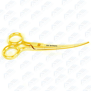 Full Gold Color Grooming <b>Scissors</b> Sharp Stainless Steel Curved Blade Hair Cutting Shears for <b>Dogs</b> Professional Pet Grooming Tool - Product Image 6