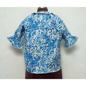 Robe évasée d'été pour femme, style décontracté et vintage, à motif floral, 100 % coton respirant et écologique, col rond, taille naturelle, grande taille - Product Image 6