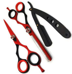 Kit de peluquería con espejo pulido, tijeras de entresacar, tijeras de acero inoxidable, kit de afeitado con peine en oferta - Product Image 2