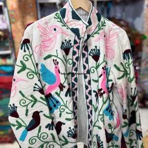 Indian Handmade Suzani Cotton Jacket Hand Embroidered Short Jacket Unisex Coat Handmade Suzani Short Jacket - Product Image 5
