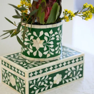 Handmade Bone Inlay Decorative <b>Box</b> with Lid Wooden Jewellery Organizer for Coffee Table and <b>Vanity</b> Display - Product Image 5