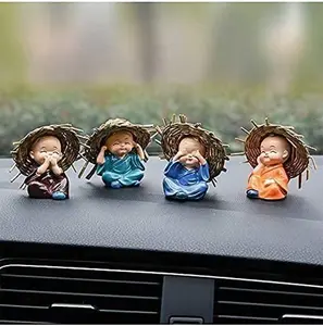 Sculpture de moine paisible, décoration de tableau de bord de voiture, ornement d'intérieur de voiture, figurines décoratives de bureau, décoration de table de bureau, maison - Product Image 1