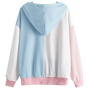 Sudadera con Capucha para Mujer, Diseño Color Block, Manga Larga, Tejido de Algodón, con Bolsillos, Estilo Casual para Otoño - Product Image 2
