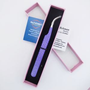 Pinzas de extensión de pestañas sostenibles Pinzas de punta de fibra de acero inoxidable para extensión de pestañas de volumen - Product Image 1