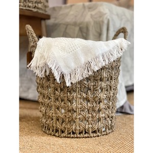 ตะกร้าเก็บของทำมือจากหญ้าทะเลพร้อมหูหิ้ว ตะกร้าเก็บของทำมือขายส่ง เป็นมิตรกับสิ่งแวดล้อม ผลิตในเวียดนาม - Product Image 4