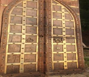 Panneau de porte en bois massif artisanal, design double porte décoratif, pièce d'ameublement d'appoint pour l'intérieur de la maison - Product Image 2