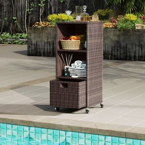 Armadio da Esterno con Cassetto e 3 Ripiani per Organizzazione del Giardino - Product Image 3