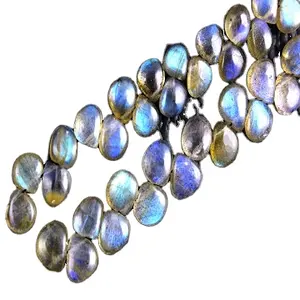 Hàng Mới Về Hạt Trang Sức Đá Briolette Labradorite Màu Xanh Dương Tự Nhiên Hình Trái Tim Mịn Màng Hạt Bán Sỉ Ấn Độ