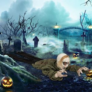 Decorazione di Halloween Zombie Rampicante con Occhi Luminosi e Suono Spaventoso - Product Image 6