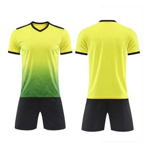 Uniforme de Fútbol Personalizado OEM para Hombre, Conjunto de Camiseta de Fútbol Amarillo Neón Verde, Sublimación en Degradado, Kit de Entrenamiento, Venta al por Mayor de Fábrica, MOQ Bajo - Product Image 1