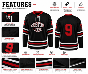 Neuestes Design Erwachsenen Sommer Eishockey Trikot 100% Polyester Atmungsaktiv Schnelltrocknend Sportbekleidung Großhandel Günstiger Preis - Product Image 6