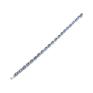 Bracelet en saphir bleu, pierre de naissance de septembre, bijoux élégants en pierres précieuses pour femmes, article cadeau plaqué or et argent - Product Image 4