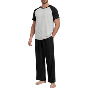 Long Sleeve <b>Men</b> Night Suit Button Front Spread Collar Long Pants <b>Set</b> Drawstring Waist Soft Warm Winter Sleepwear Home - Product Image 2