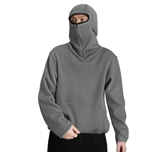 Sweat-shirt à capuche unisexe en polaire Sherpa épais, anti-plis, avec fermeture éclair quart de tour personnalisée, masque ninja, hiver 100% - Product Image 1
