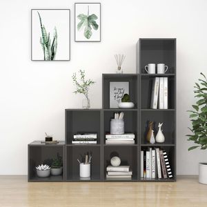 4 pezzi di alta lucentezza grigio ingegnerizzato legno TV Set mobile per soggiorno - Product Image 1