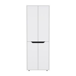 <b>White</b>/Black 67\"H Kitchen <b>Storage</b> <b>Cabinet</b> with Four Doors and Five Interior Shelves - Product Image 5