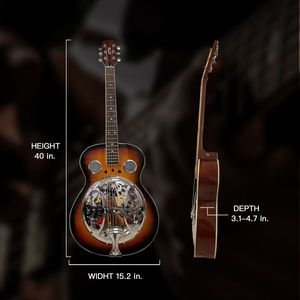 Guitarra Resonadora de Metal de Tamaño Completo, Apta para Principiantes, con Mástil Circular y Preamplificador Incorporado para Tocar Resonadora Tradicional - Product Image 2