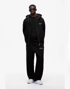 Tracksuit Casual Wear Hooded Collar Winter Cheap Price Customizable Wholesale Solid Heavyweight Breathable Men's Drawstring - Product Image 1