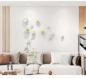 Minimalist <b>Wall</b> Accents Aluminum Metal Circular <b>Decorative</b> Hanging Balls Irregular - Product Image 2