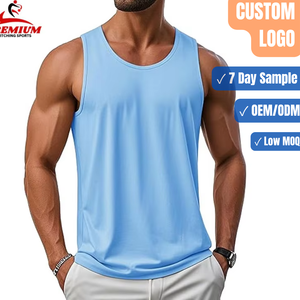 Débardeur de sport néon pour homme en polyester, personnalisable avec logo, vente en gros pour fabricants - Product Image 1