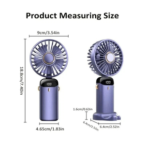 Mini ventilateur portable rechargeable par USB, pliable, ventilateur de bureau, affichage numérique, diffuseur d'arômes pour les voyages et le bureau - Product Image 2