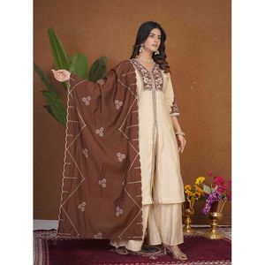 Anarkali <b>Kurti</b> Palazzo Dupatta Set for Women - Product Image 6