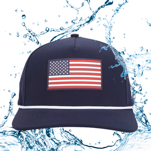 Casquette de baseball personnalisée à 5 panneaux, perforée au laser, style golf, haute performance, avec visière incurvée imperméable et filet en corde - Product Image 1