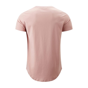 T-shirt tricoté jaune à col rond et manches courtes, coupe classique, couleur unie, décontracté, longueur longue, design épuré - Product Image 5