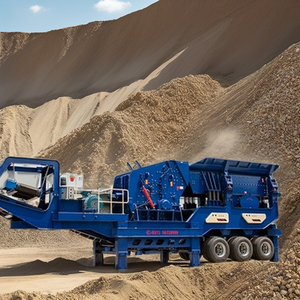 Trituradora de piedra móvil de dolomita de cuarzo de tamaño mediano de Rusia trituradora de impacto móvil con alta eficiencia - Product Image 1