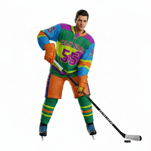 Fábrica de Uniformes de Hockey sobre Hielo Personalizados OEM |   Camisetas de Hockey Transpirables de Malla |   Ropa Deportiva con Impresión Digital, Logotipo y Número Personalizados, Color Personalizado - Product Image 5