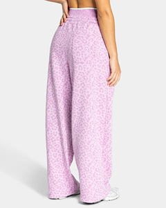 100% Cotton Fleece Pink Leopard Print <b>line</b> Piping contrast Women's oversized hoodie <b>pant</b> tracksuit set women two piece tracksuit - Product Image 3