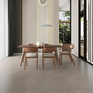 Silla de Comedor Minimalista de Mediados de Siglo, Estructura de Madera de Haya, Asiento de Tela Gris Claro, Respaldo Ancho, para Hogar, Oficina, Restaurante, Cafetería, Hotel - Product Image 1