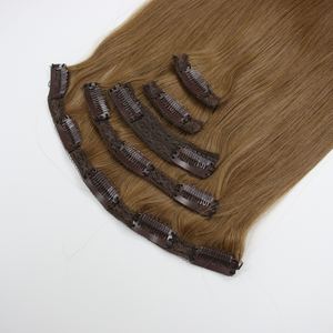 Venta al por mayor Clip-en extensiones de cabello rubio marrón vietnamita de Vietnam cutículas alineadas ondas de cabello humano crudo - Product Image 2