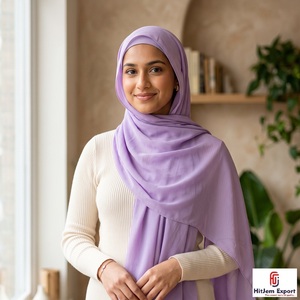 Custom Chiffon Hijab Scarf Fashion <b>Head</b> <b>Wrap</b> Shawl <b>Silk</b> Feel Fabric OEM ODM Customized Manufacturing Supplier - Product Image 2