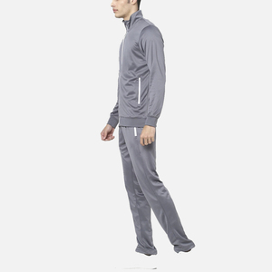 Conjunto de sudadera con capucha y pantalones deportivos de forro polar técnico con logotipo bordado personalizado, estilo streetwear, con cremallera completa y bloques de color en patchwork para hombre. - Product Image 6