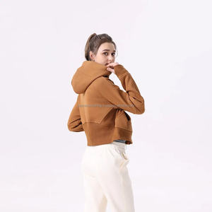 Femmes personnalisé 1/2 fermeture éclair à capuche survêtement surdimensionné lourd Nylon lavage à l'acide vêtements de sport cravate teinture intérieur polaire sport automne - Product Image 3