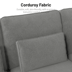 Poltrona Singola Wing Back in Ciniglia con Seduta Profonda, Portabicchieri in Acciaio Inox Spazzolato, Cuscino Decorativo, Poltrona Moderna e Accogliente - Product Image 6