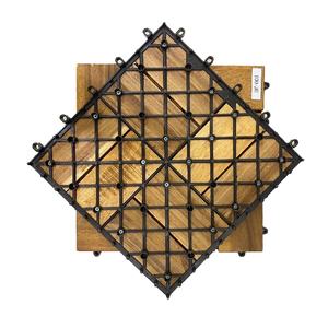 Dalles de terrasse en bois d'acacia antidérapantes, revêtement de sol en bois à emboîtement pour extérieur - Product Image 1