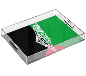 Luxurious Gold-accented Bismillah Arabic Calligraphy Hand-Painted Acrylic Multifunction Serving Tray <b>Coffee</b> Tea Living Room - Product Image 3