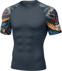 BJJ MMA Rashguard Boys' Long Sleeve <b>Compression</b> Quick Dry UPF50+ Waterproof Spandex Anti-Rip for No-Gi Grappling Sparring - Product Image 4
