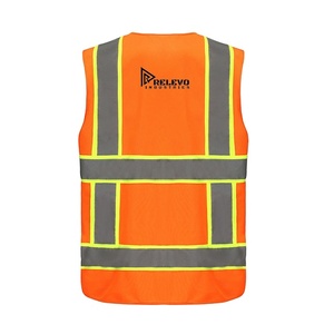 เสื้อกั๊กสะท้อนแสงนิรภัย 120 GSM โพลีเอสเตอร์ PU น้ำหนักเบา ชุดทำงานแบบมองเห็นได้ชัดเจน สำหรับขายส่ง - Product Image 2