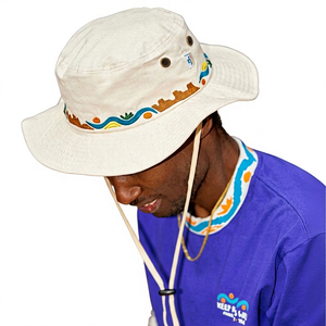Chapeau Bob Unisexe Rouge avec Motif Brodé, Cordon Réglable, pour Extérieur, Décontracté, Printemps-Été, pour Adulte - Product Image 2