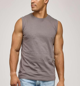Débardeurs de sport pour hommes 100% Coton, Qualité Supérieure, Modèle 2026, Vente en Gros Usine, Modèle Uni en Maille Côtelée Ajustée - Product Image 3