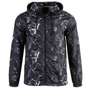 Veste coupe-vent réversible matelassée à capuche pour homme, noire et blanche, légère, séchage rapide, décontractée, hiver, fermeture éclair - Product Image 2