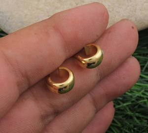 Boucles d'oreilles tendance plaquées or, en argent sterling 925, minimalistes, géométriques, petites boules rondes, bijoux pour femmes, à porter au quotidien - Product Image 5