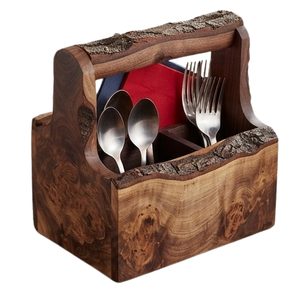Organisateur de rangement rustique le plus vendu avec séparateurs robustes pour couverts, condiments et vaisselle de fête - Product Image 2