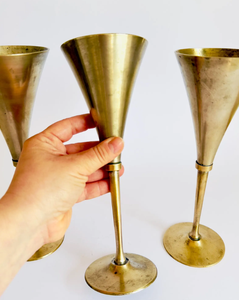 Vintage Nickel-Plated Brass <b>Wine</b> <b>Goblet</b> Unique Home Bar Wedding & Party Decor Similar to Beer glass Gift Idea - Product Image 3