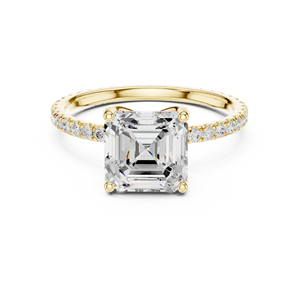 แหวนแต่งงานเพชรทรง Asscher น้ำหนัก 2.5 กะรัต ทองคำแท้ 14k คุณภาพ E VS1 เพชรเพาะเลี้ยงในห้องปฏิบัติการ พร้อมใบรับรอง IGI สำหรับผู้หญิง ขายดี - Product Image 1