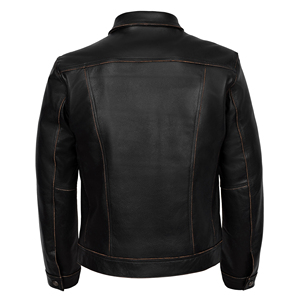 Veste en cuir véritable pour homme, style western classique, veste en cuir sur mesure, OEM, ODM, vente en gros, fabricant de marques privées - Product Image 4